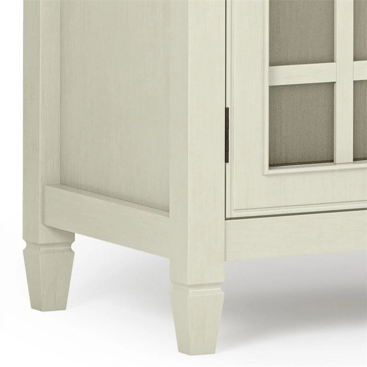 Antique White Solid Wood 46 inch Wide Low Storage Cabinet L24262