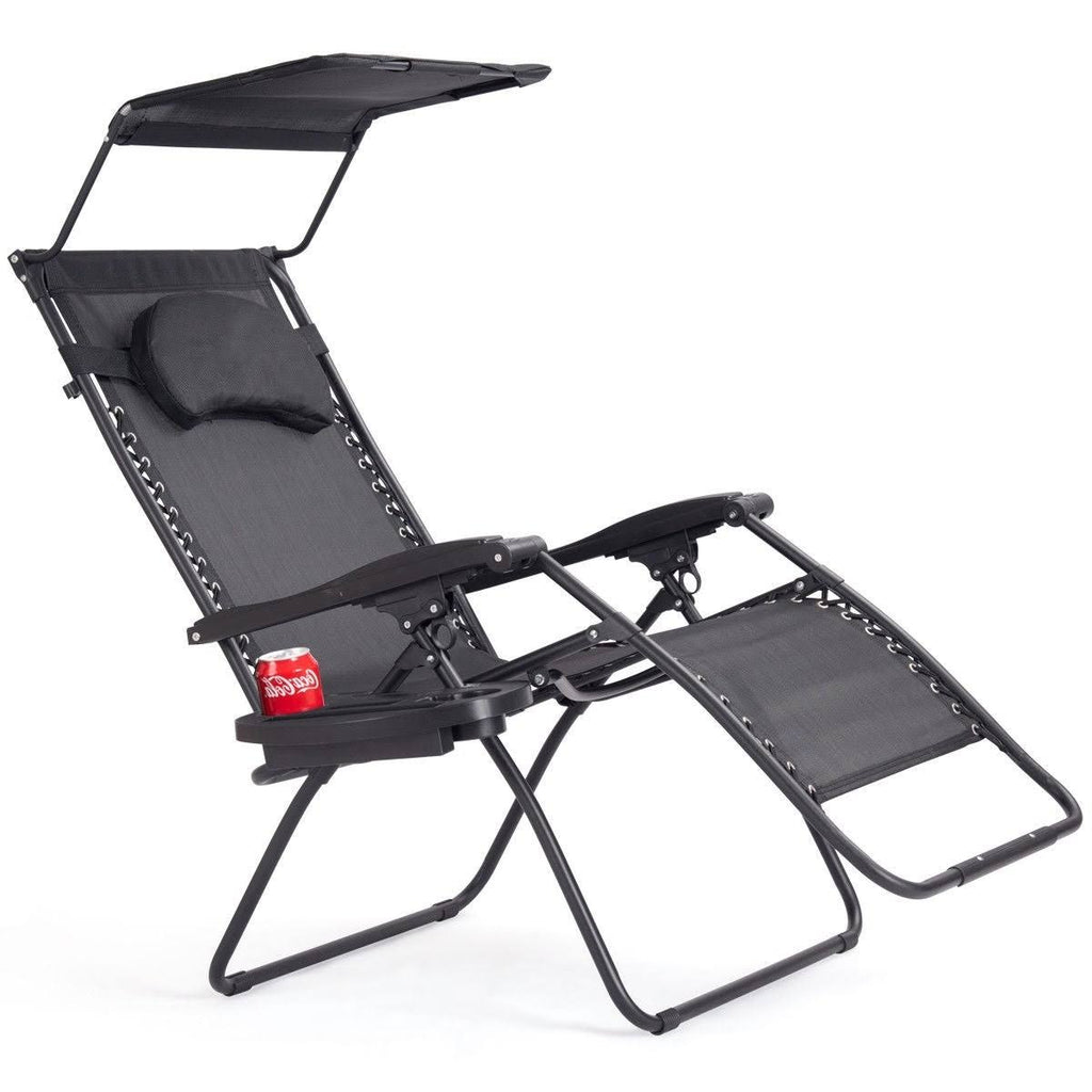 Folding Recliner Lounge Chair with Cup Holder V8489