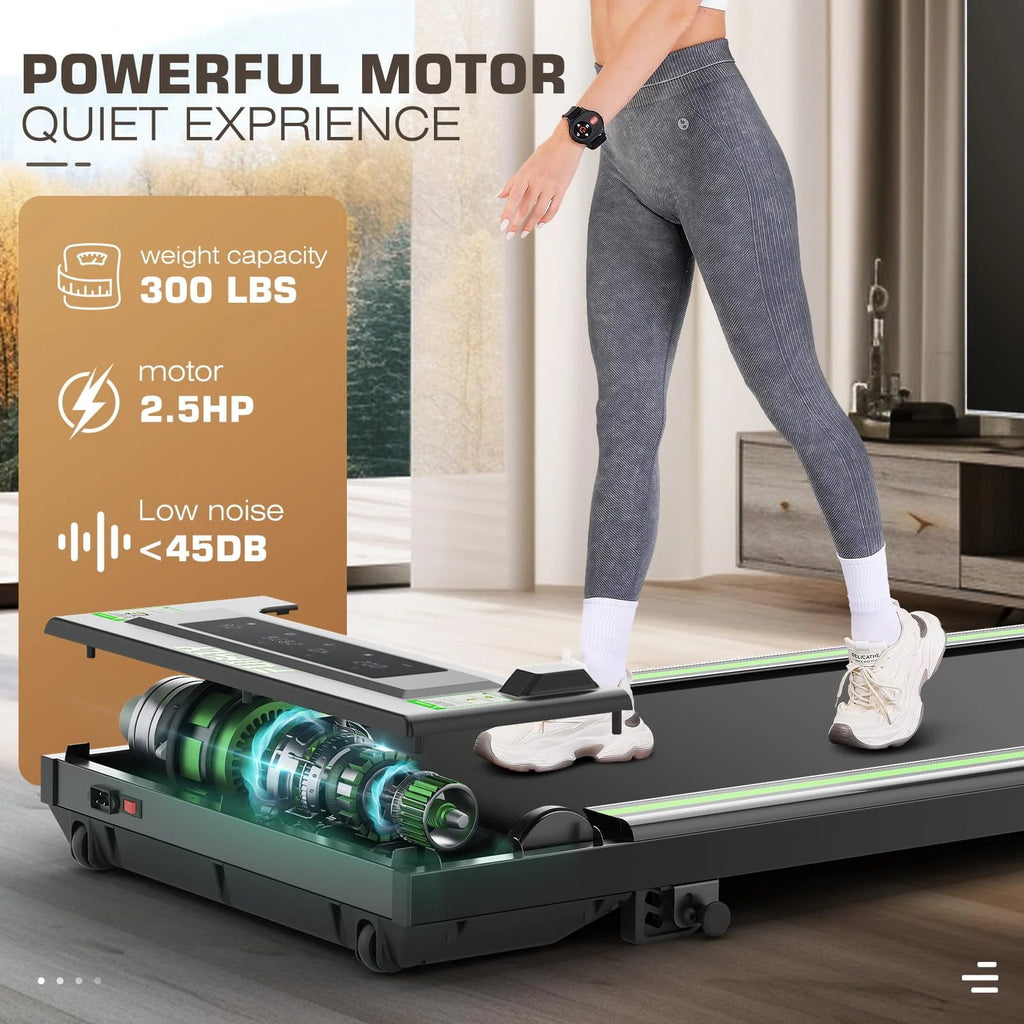 Under Desk Treadmill with Remote Control, LED Touch Screen, 300lbs Weight Capacity, Black Z8782