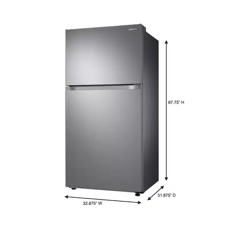 33 in. 21 cu. ft. Top Freezer Refrigerator with Ice Maker in Stainless Steel S396970
