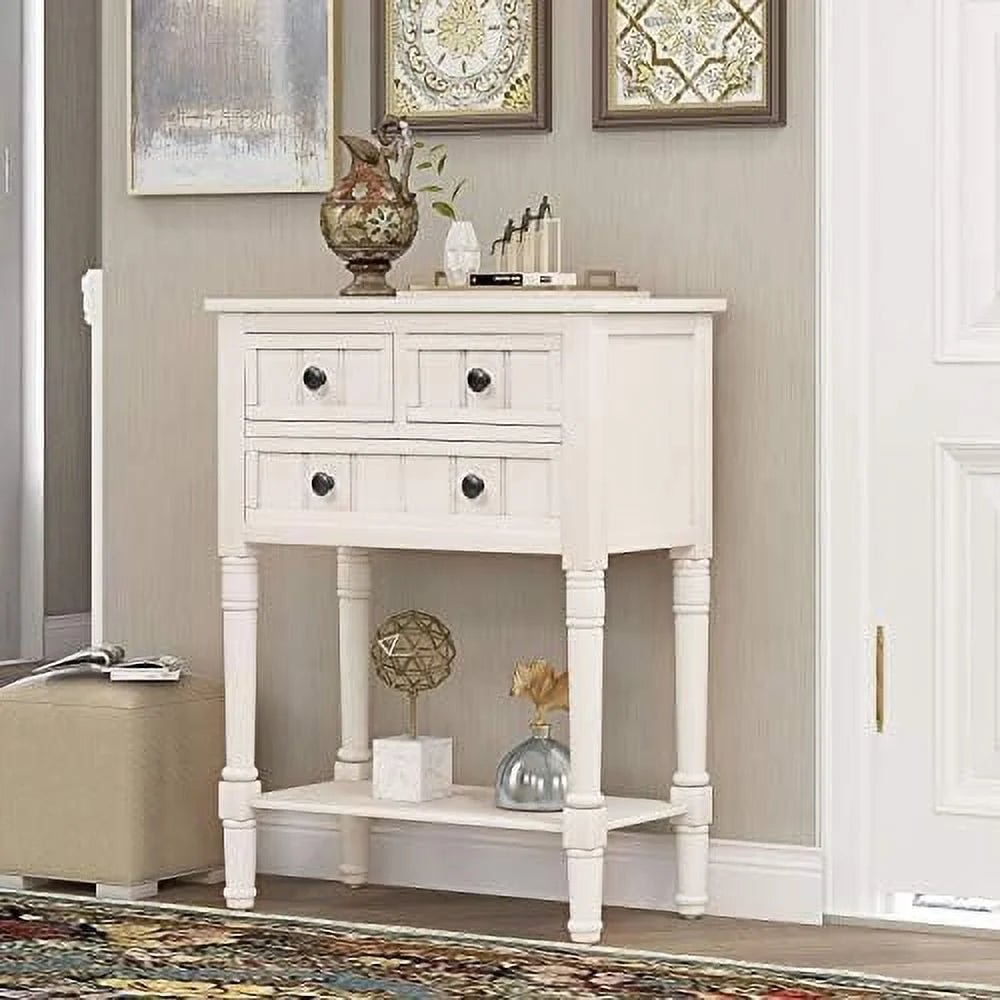 Narrow Console Table with Three Drawers W49163