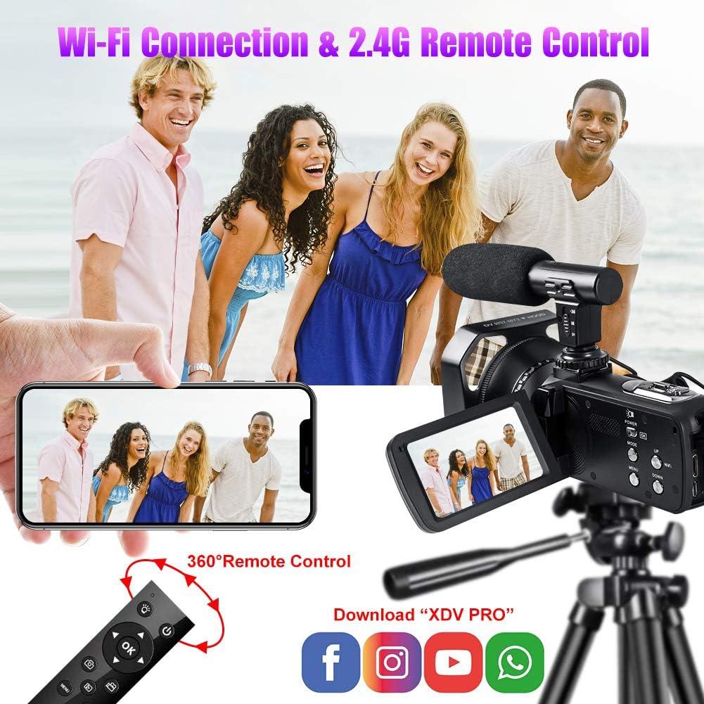 4K Video Camera Camcorder with Microphone and Touch Screen H26183