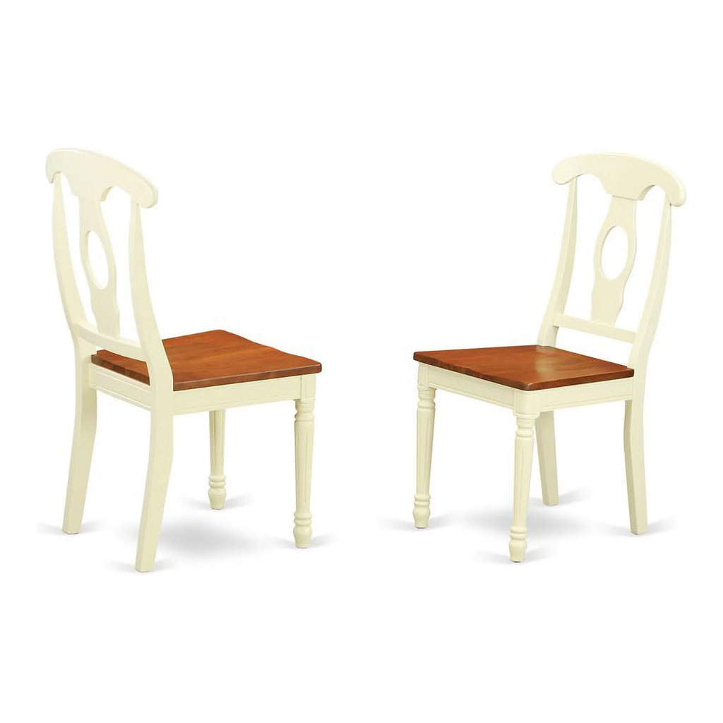 Cream Cherry Wood Dining Chairs Set of 2 C3261