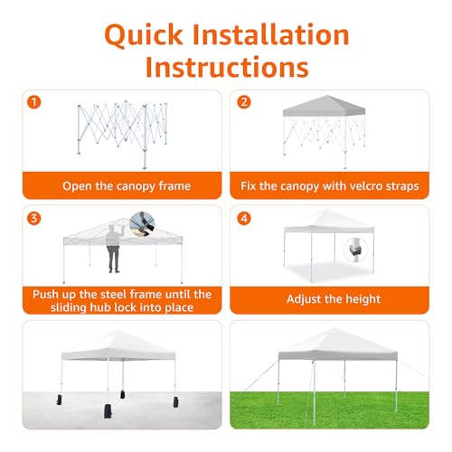 10 x 10 Pop Up Canopy Tent with Wheeled Carry Bag, Blue W69511