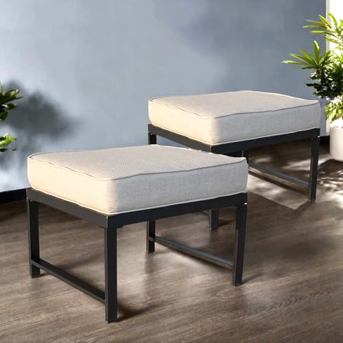 Set of 2 Grey Metal Garden Bench D90460