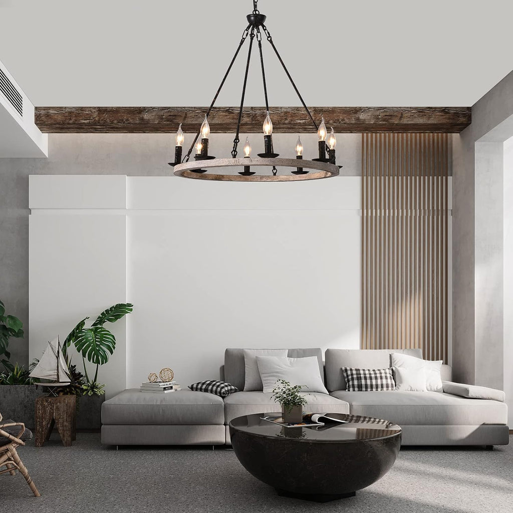 8-Lights Wagon Wheel Chandelier C87134