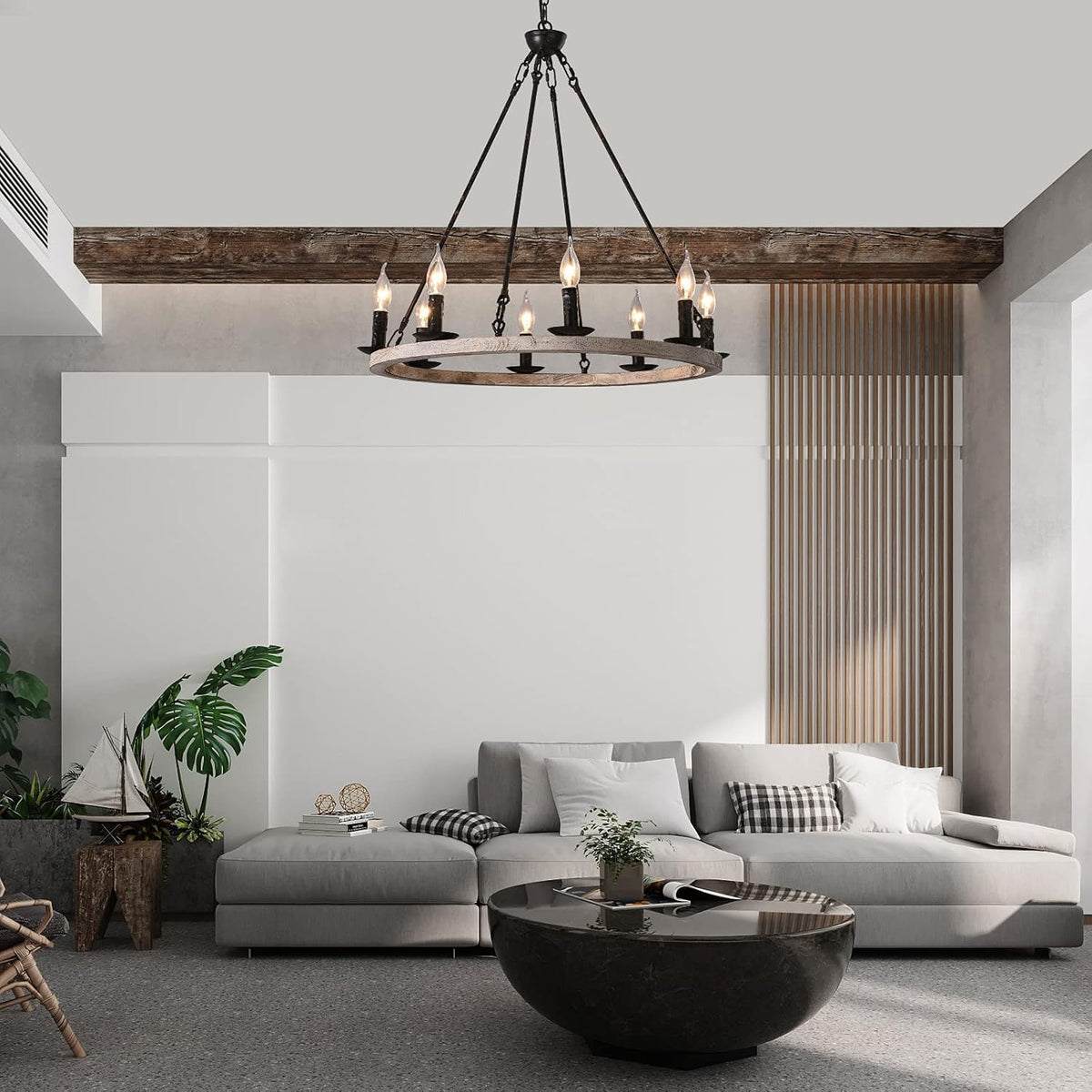 8-Lights Wagon Wheel Chandelier C87134