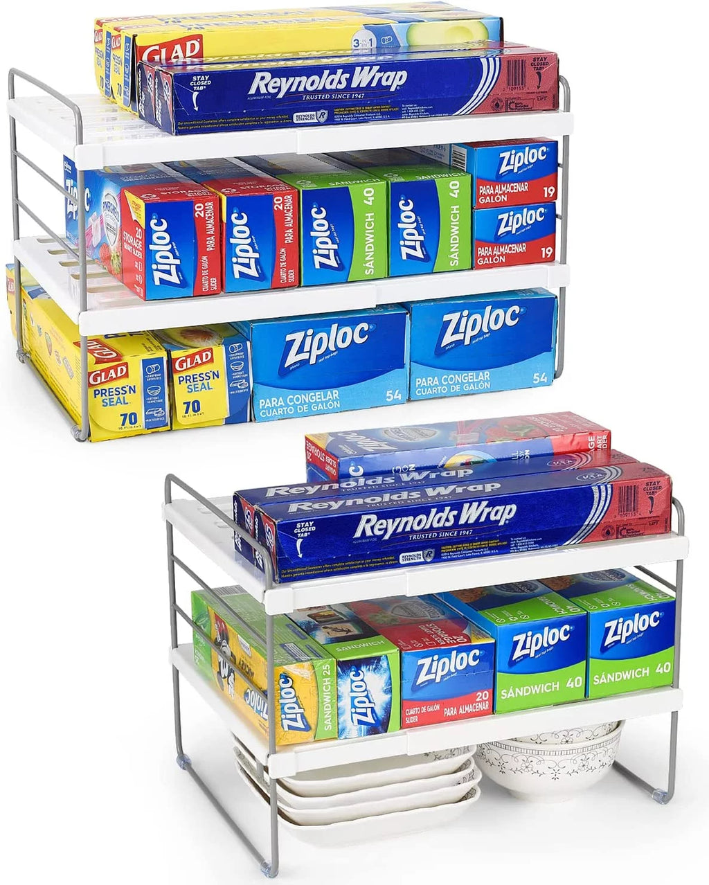 2 Pack Expandable Kitchen Wrap Organizer Rack R748