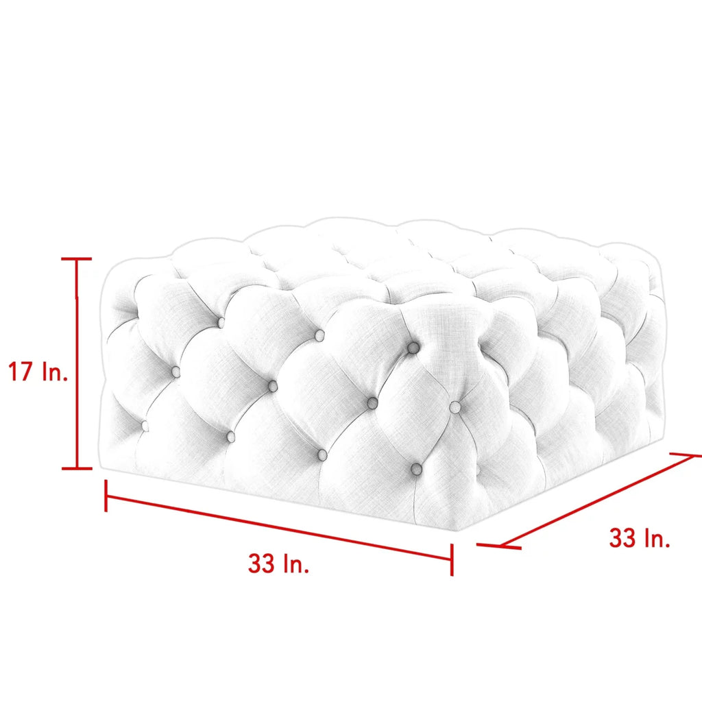 Velvet or Linen Tufted Square Cocktail Ottoman P5007