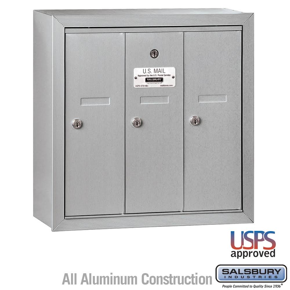 Aluminum 3 Door Vertical Mailbox D556836