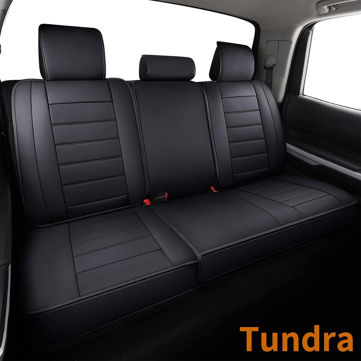 Black Water Proof Faux Leather Seat Covers Full Set H26631