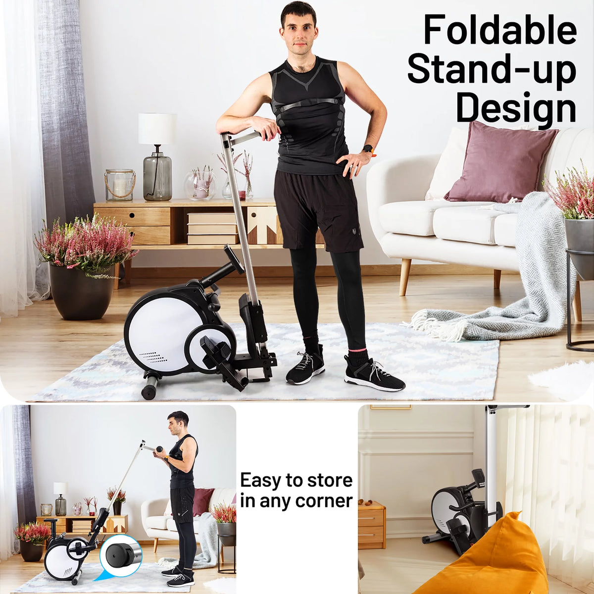 Foldable Magnetic Rowing Machine with LCD Monitor N271