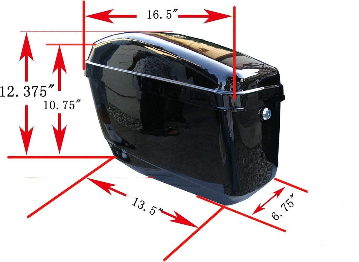 Hard Motorcycle Saddlebags with Mounting Kit Black T847081