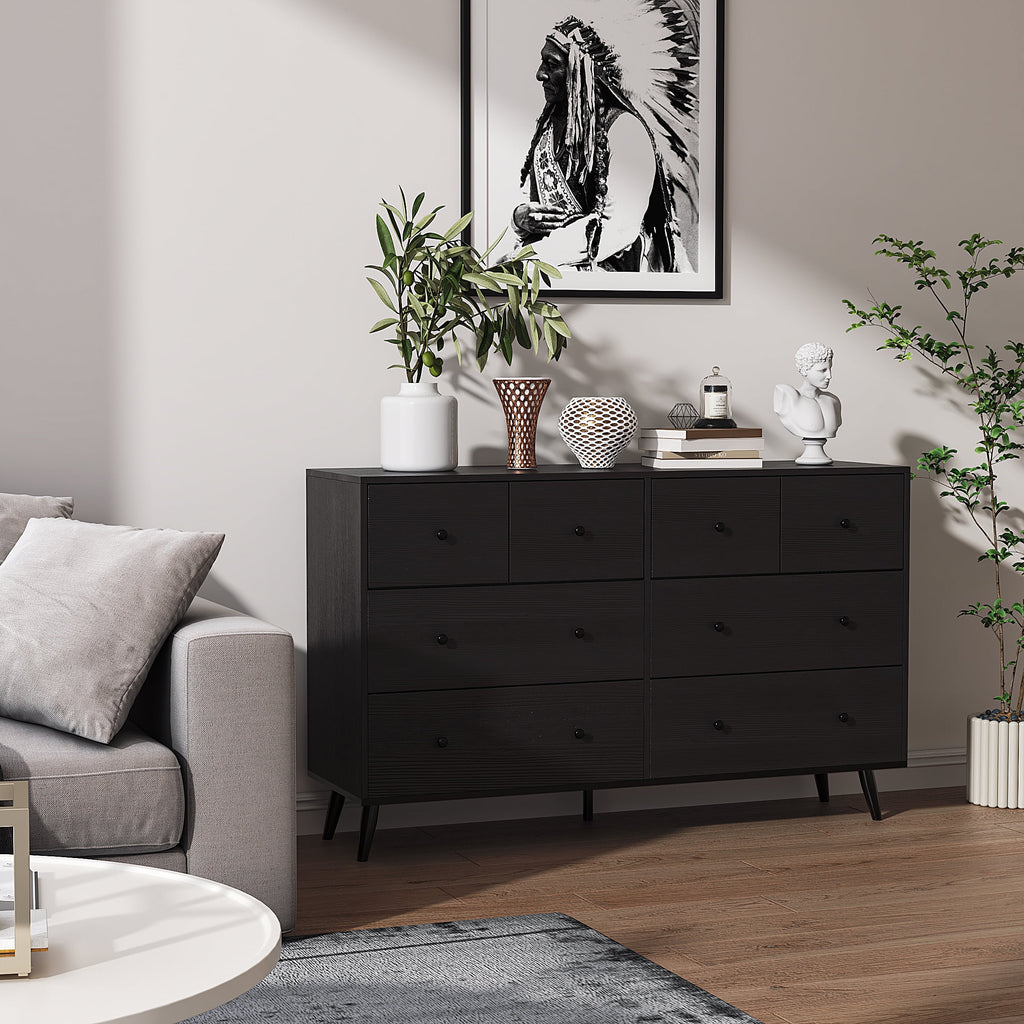 Black 8 Drawer Dresser H4197