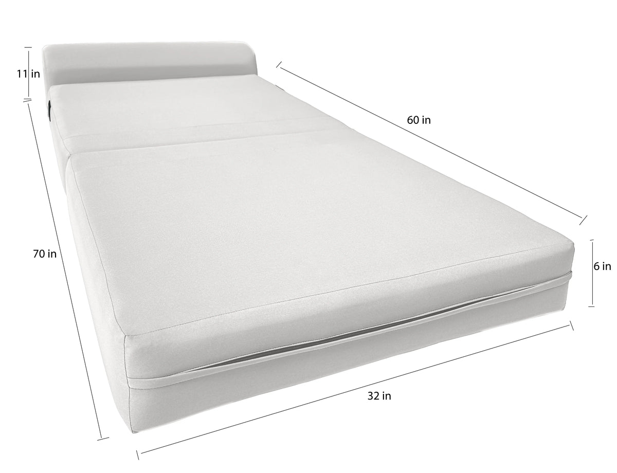 White Folding Sleeper Chair Foam Bed U933487