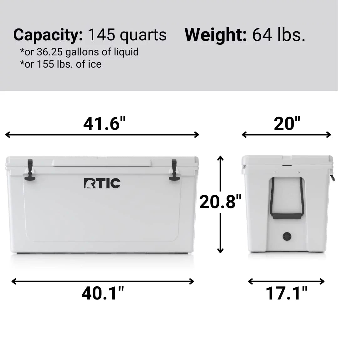 145 qt Insulated Portable Cooler White R4191
