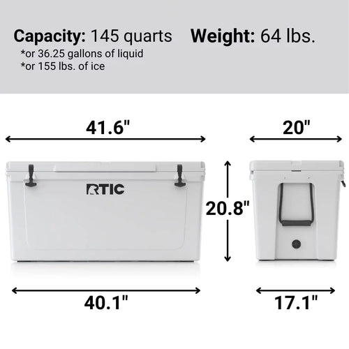 145 qt Insulated Portable Cooler White R4191