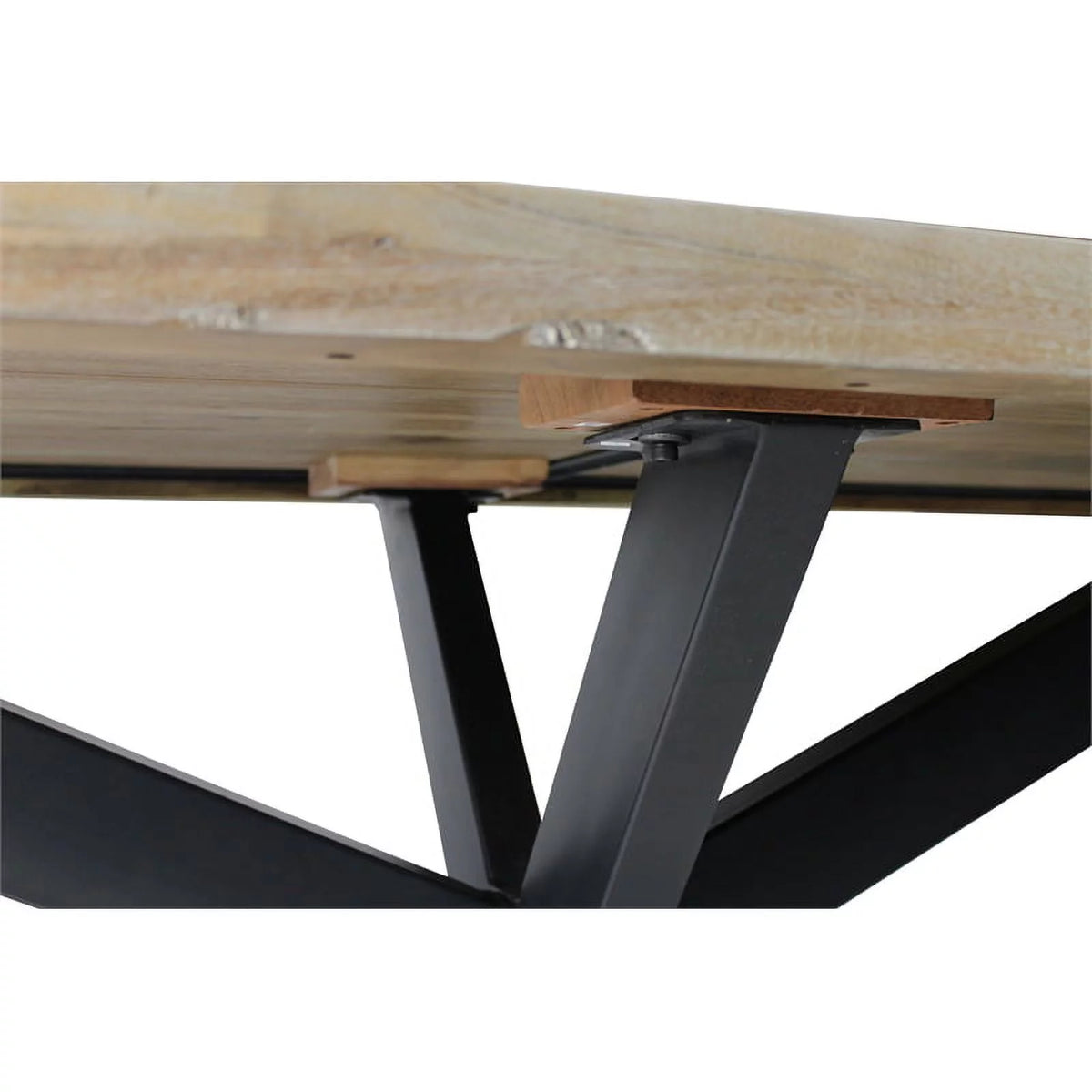 Solid Wood Dining Table with Cast Iron Legs D412251