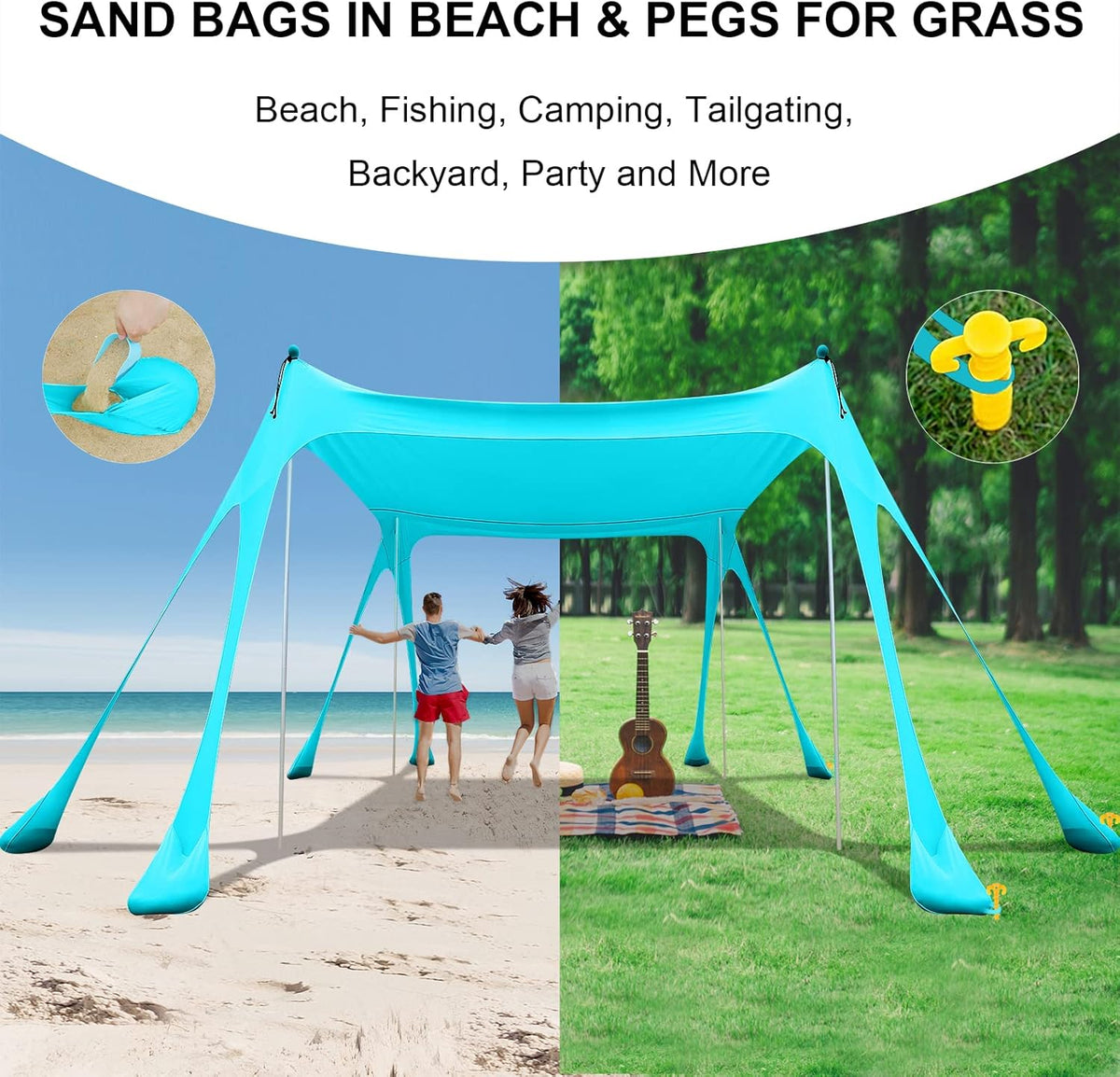 10x10 Pop Up Sun Shelter Canopy Tent with Carry Bag T650