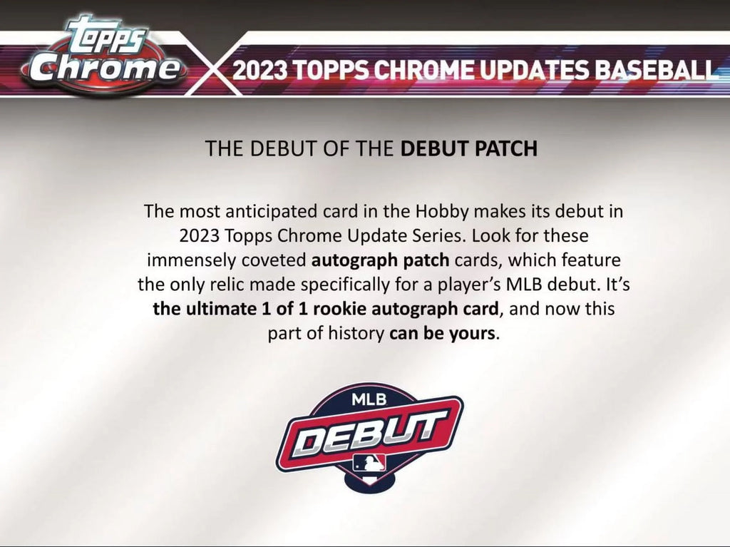 2023 Chrome Update Series Baseball Trading Card Hobby Box I160252