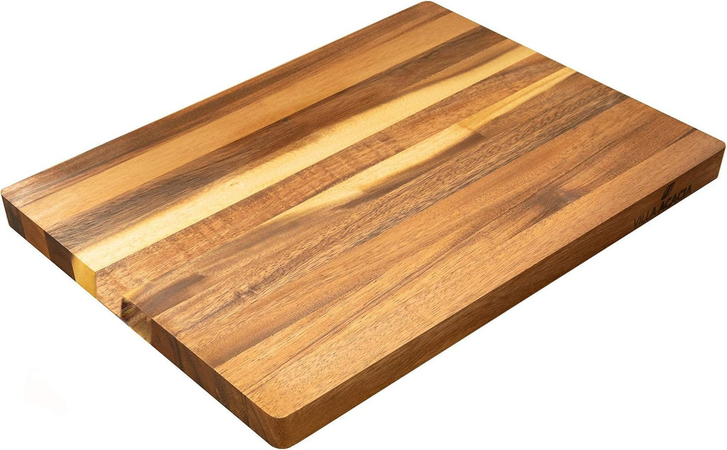 Large Wood Cutting Board 17x12 Inch Reversible Hardwood Pack of 2 N601780