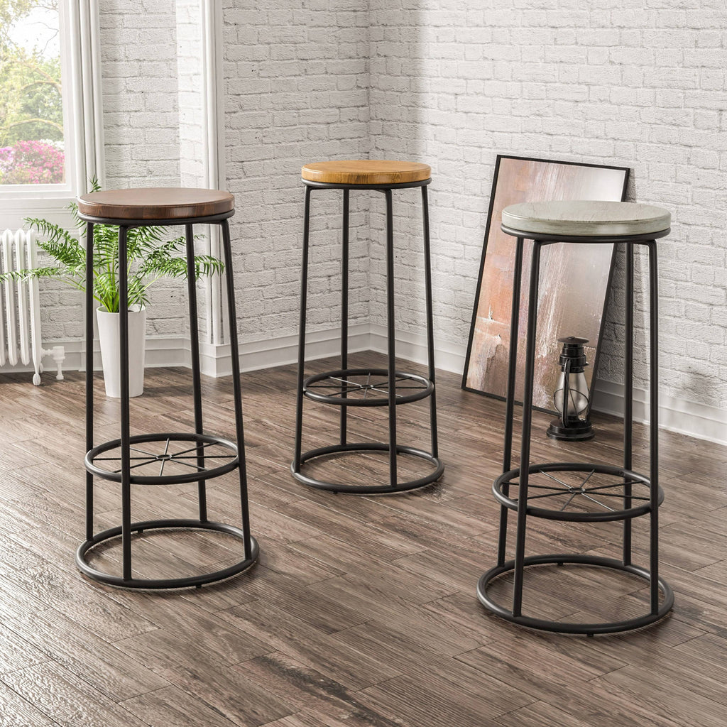 Rustic Metal Barstools Set of 2 T6684