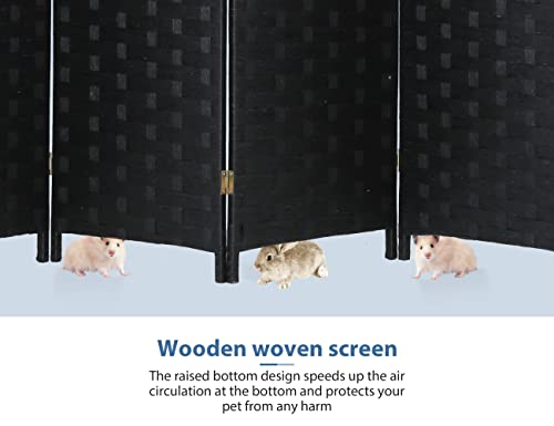 6 FT Tall 4 Panel Wood Room Divider Privacy Screen S3648
