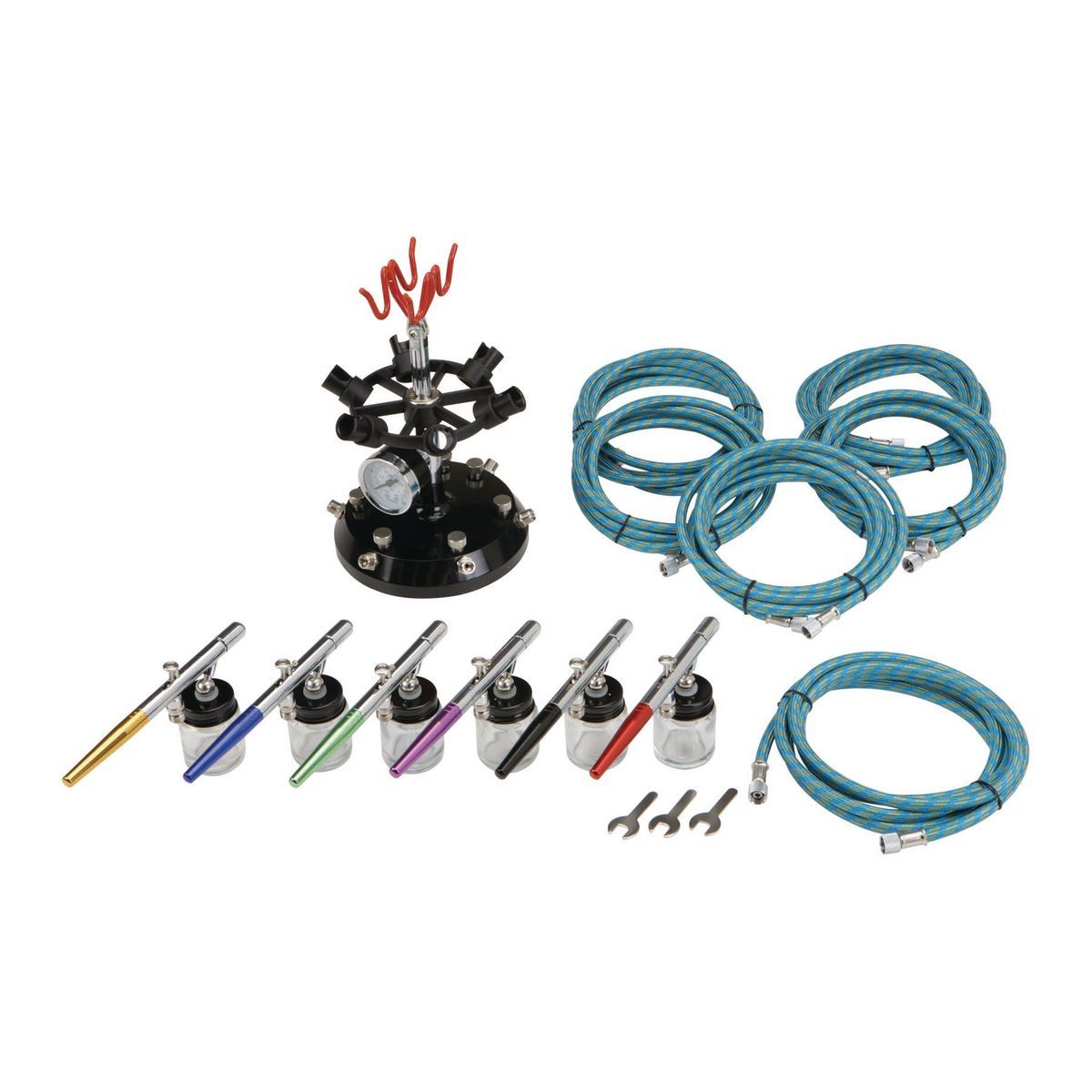 6-Color Airbrush Kit with Holder, 16 Piece V458
