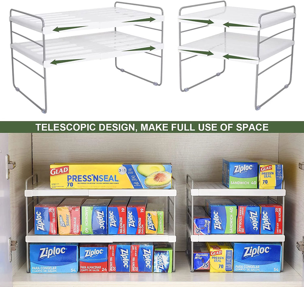 2 Pack Expandable Kitchen Wrap Organizer Rack R748