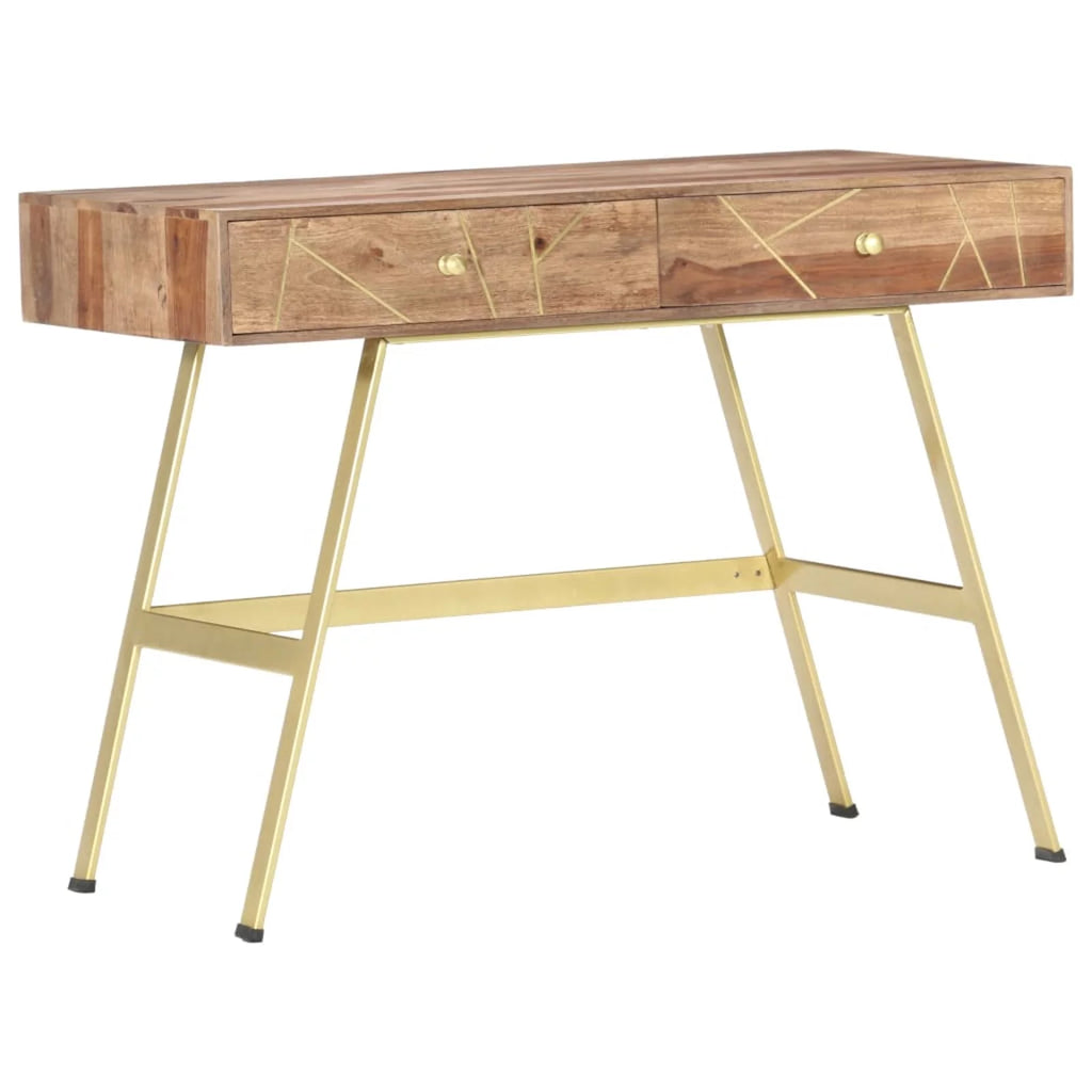 Sheesham Wood Writing Desk with 2 Storage Drawers L45036