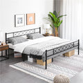 King Metal Slatted Bed Frame with Headboard & Footboard B334314