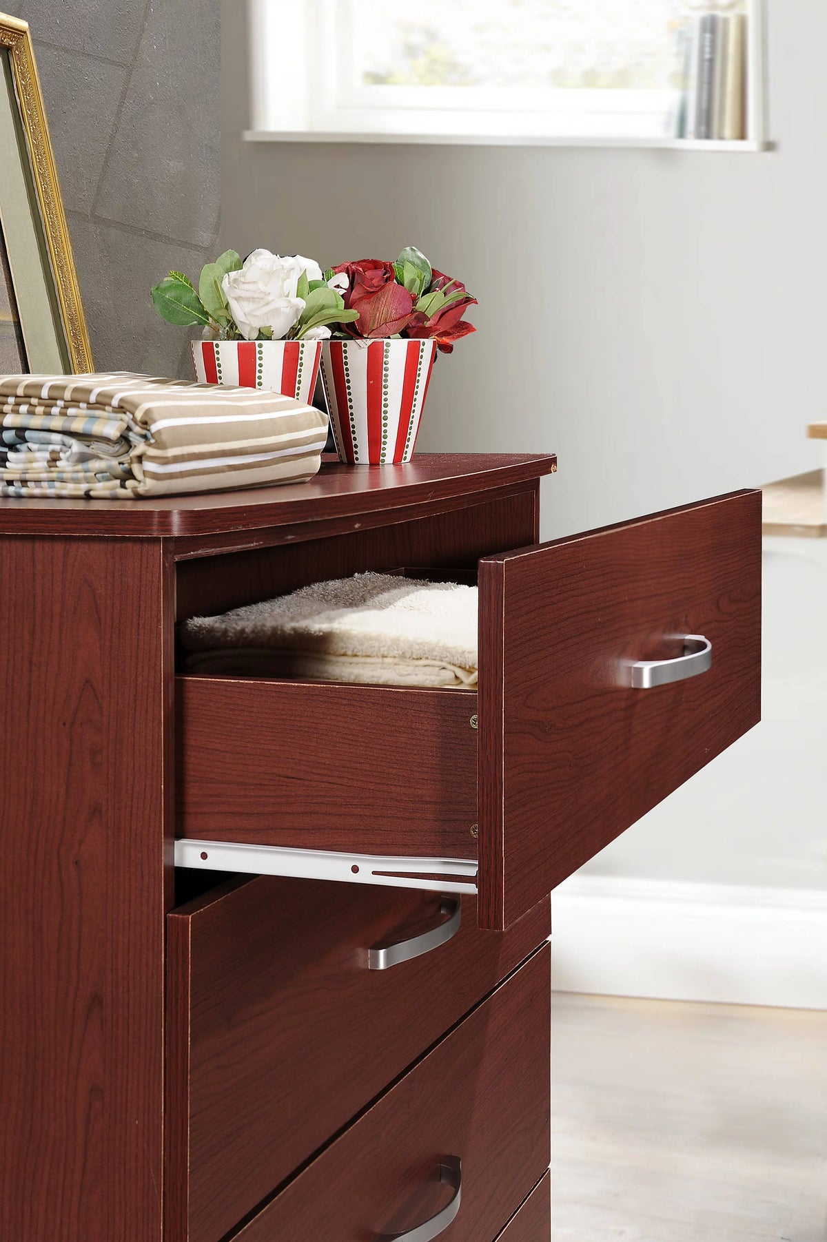 5 Drawer Brown Wood Chest K49976