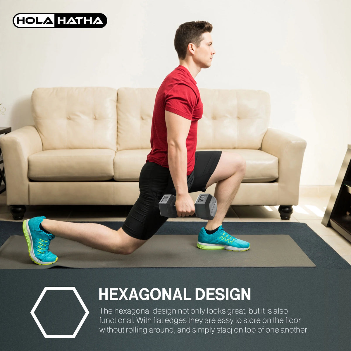 5, 10, 15, 20 and 25 Pound Hexagonal Dumbbell Weight Set with Rack G26752