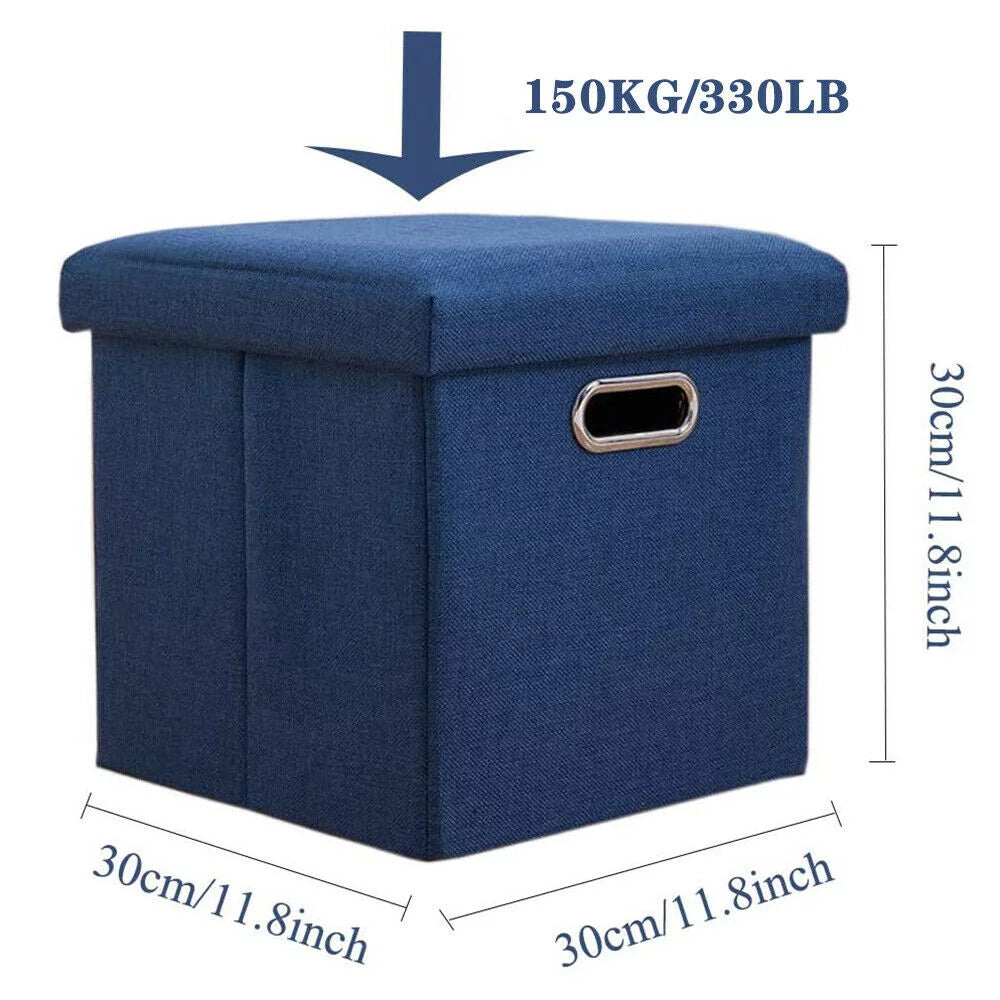 11.8'' Linen Foldable Storage Ottoman E89745