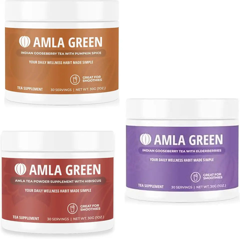 Organic Vegan Amla Powder Green Tea Supplement 30 Servings H5138