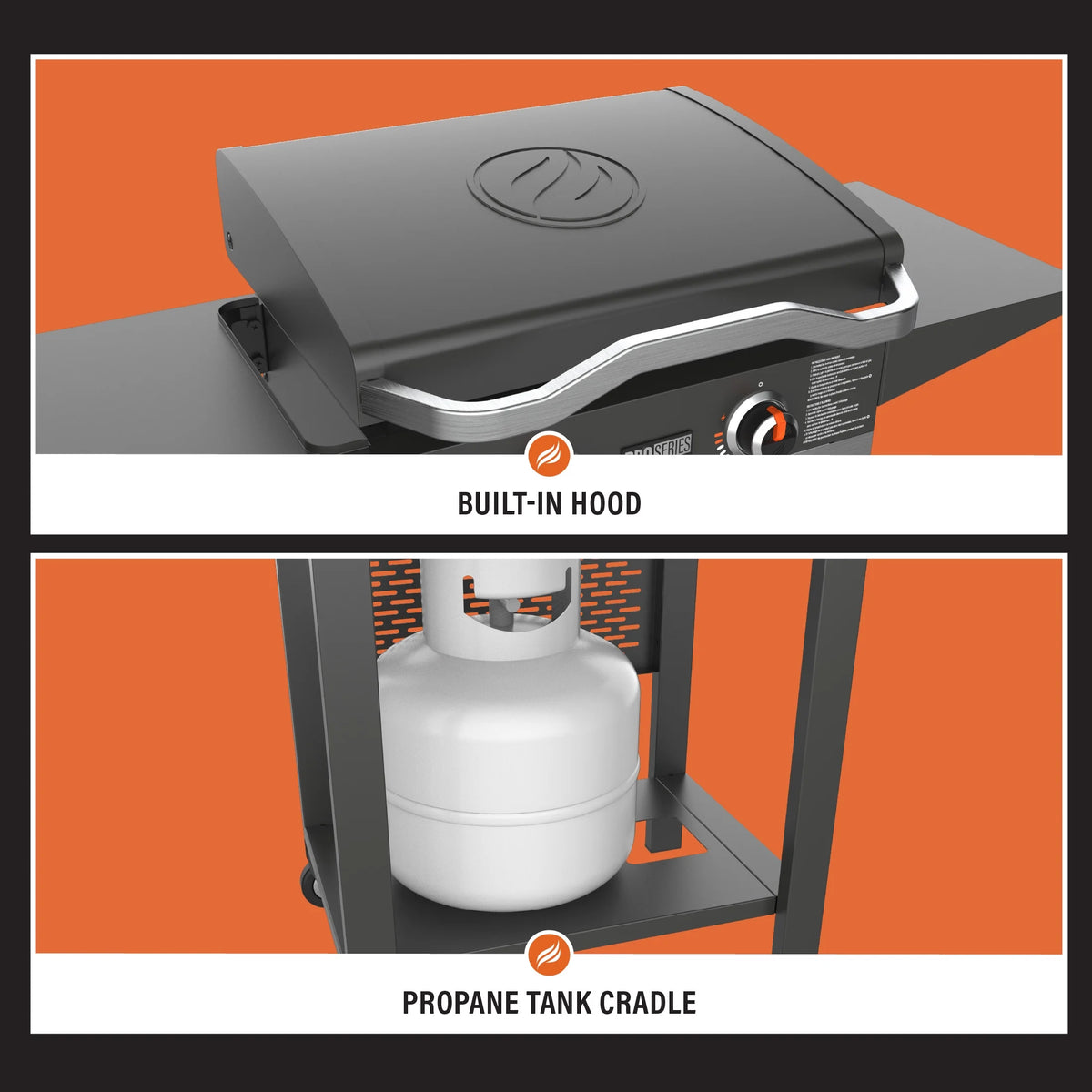 2 Burner Propane Griddle with Hood O313