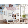 Full Bed in White and Pink J7057