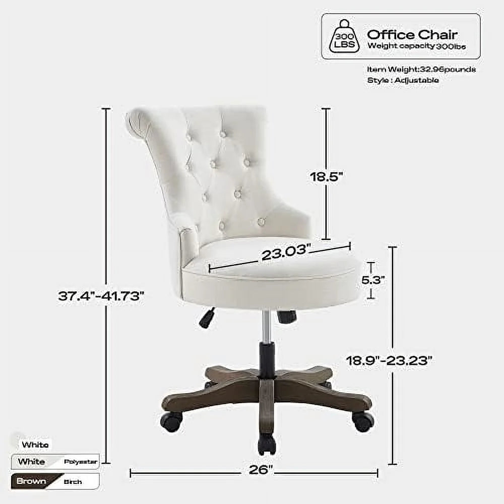 Adjustable Swivel Linen Fabric Office Chair with Wheels B9141