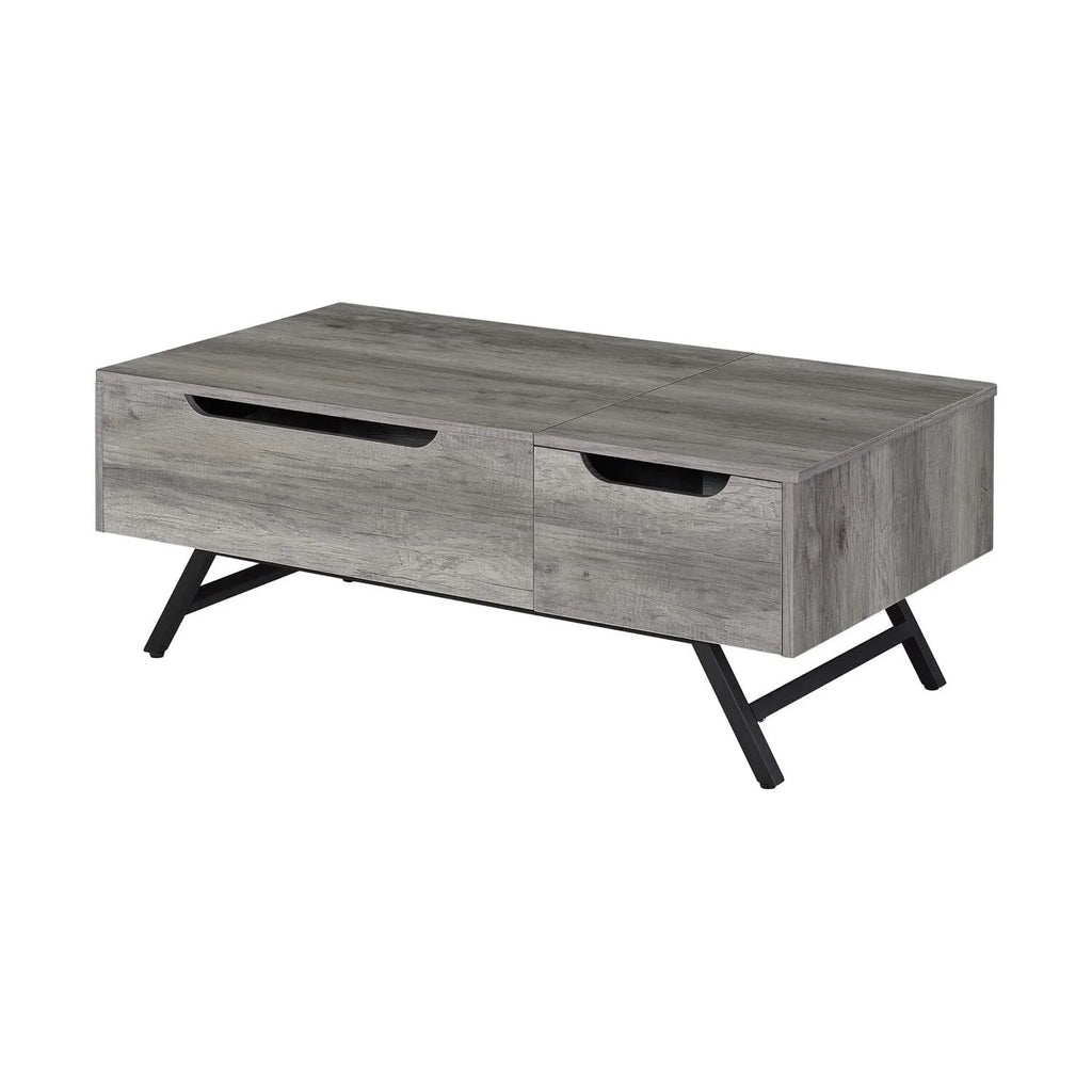 Gray Oak Coffee Table with Lift Top L77422