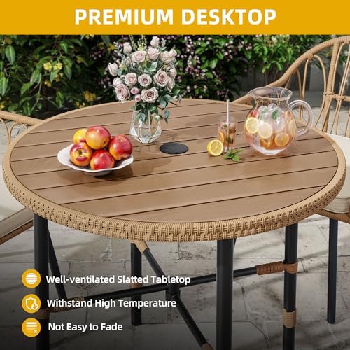 4 Pieces Grey Wicker Patio Furniture Set with Cushions A29926