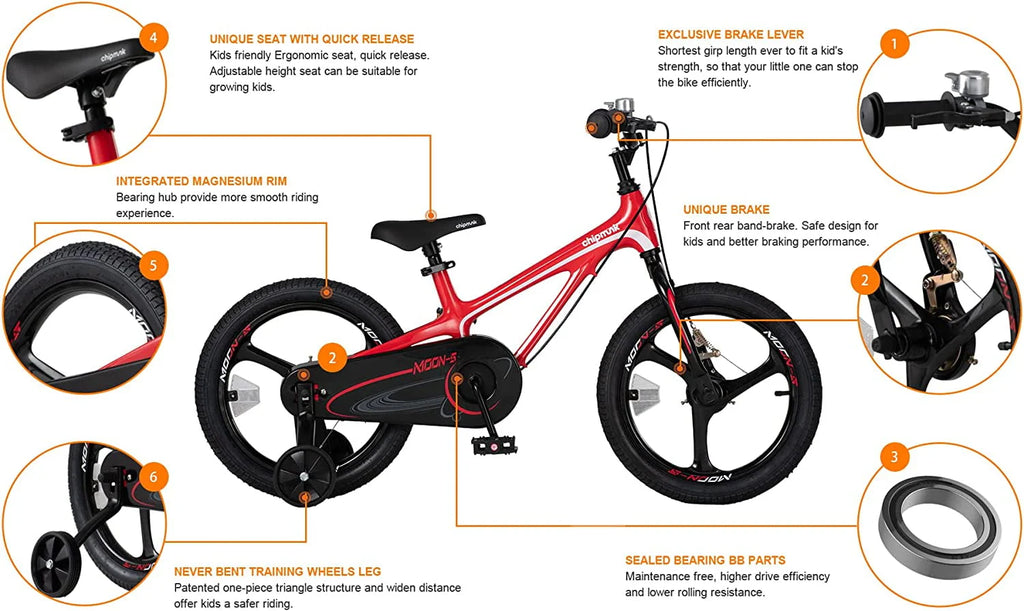 18 Inch Kids Bike Red V987