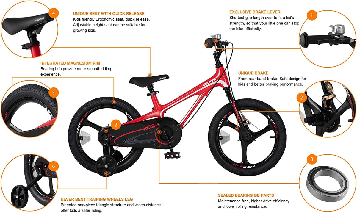 18 Inch Kids Bike Red V987