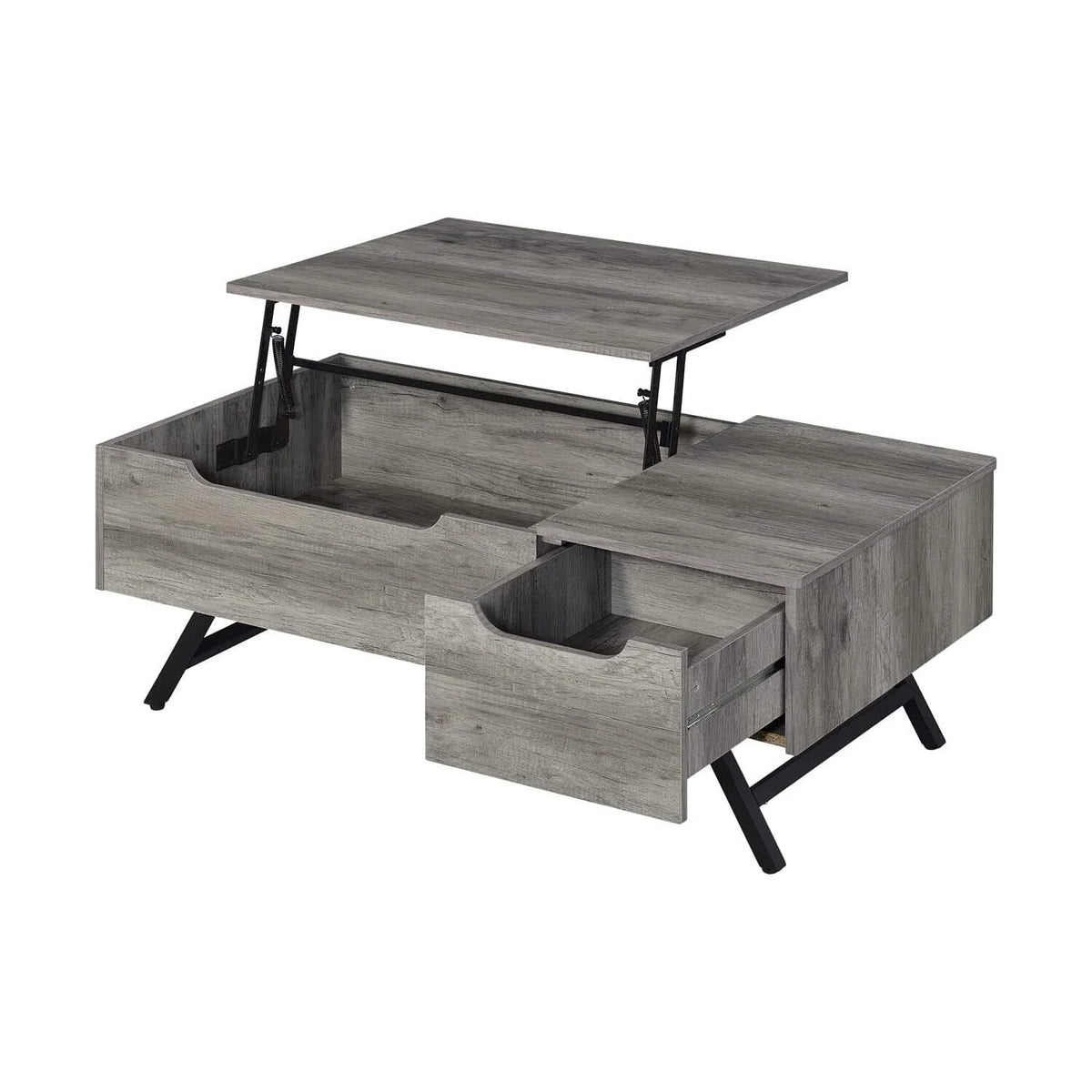 Gray Oak Coffee Table with Lift Top L77422
