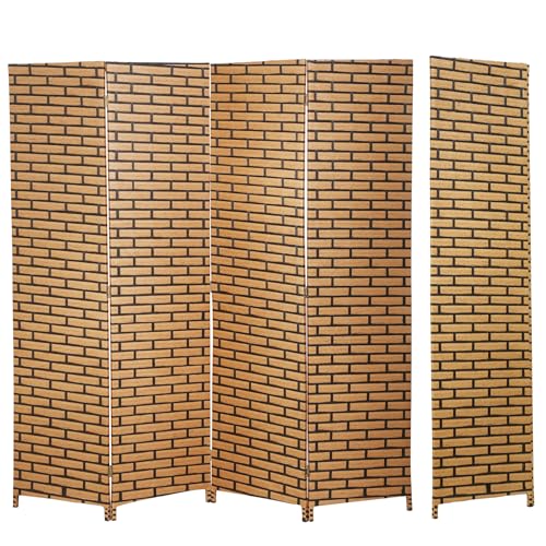 6 FT Tall 4 Panel Wood Room Divider Privacy Screen S3648