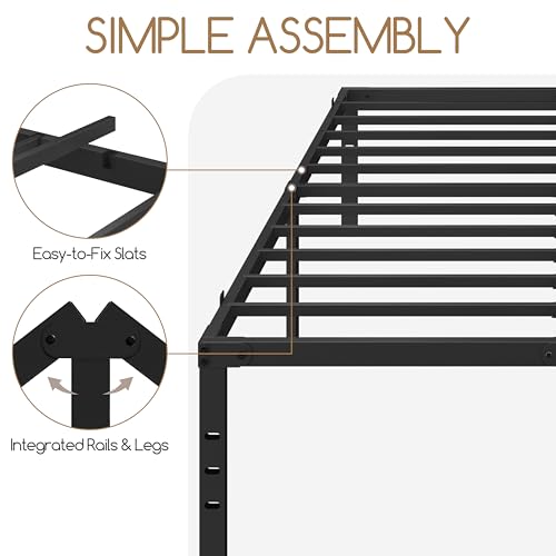 14 Inch Full Metal Platform Bed Frame with Under Bed Storage Q25208