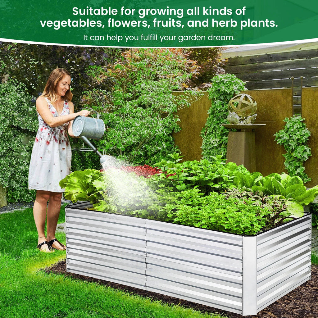 6ftx3ftx2ft Galvanized Steel Raised Garden Bed Planter Box M9571