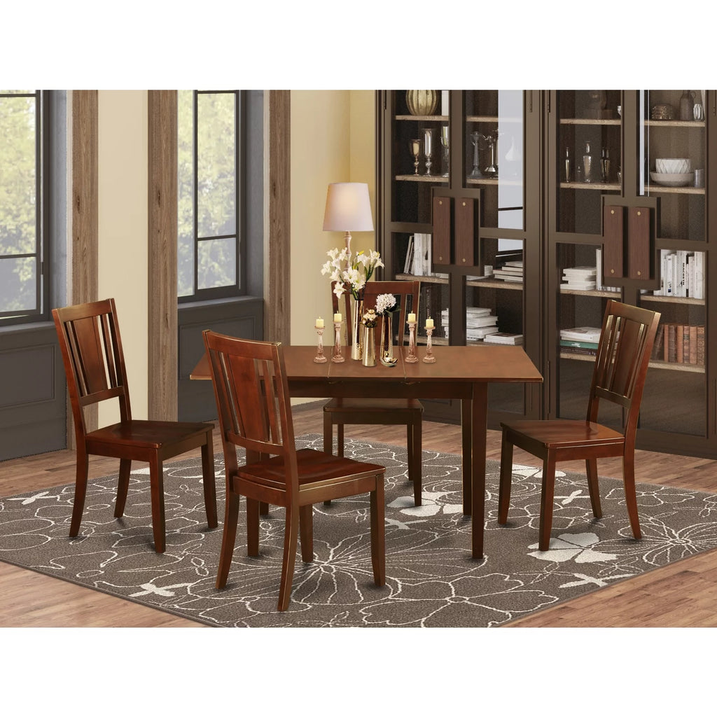 5 Pc Small Kitchen Dinette Set with 12in Leaf S95187