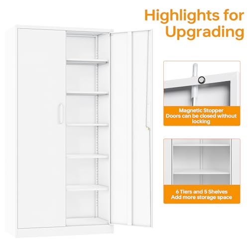 Locking Metal Storage Cabinet with 5 Adjustable Shelves G3607