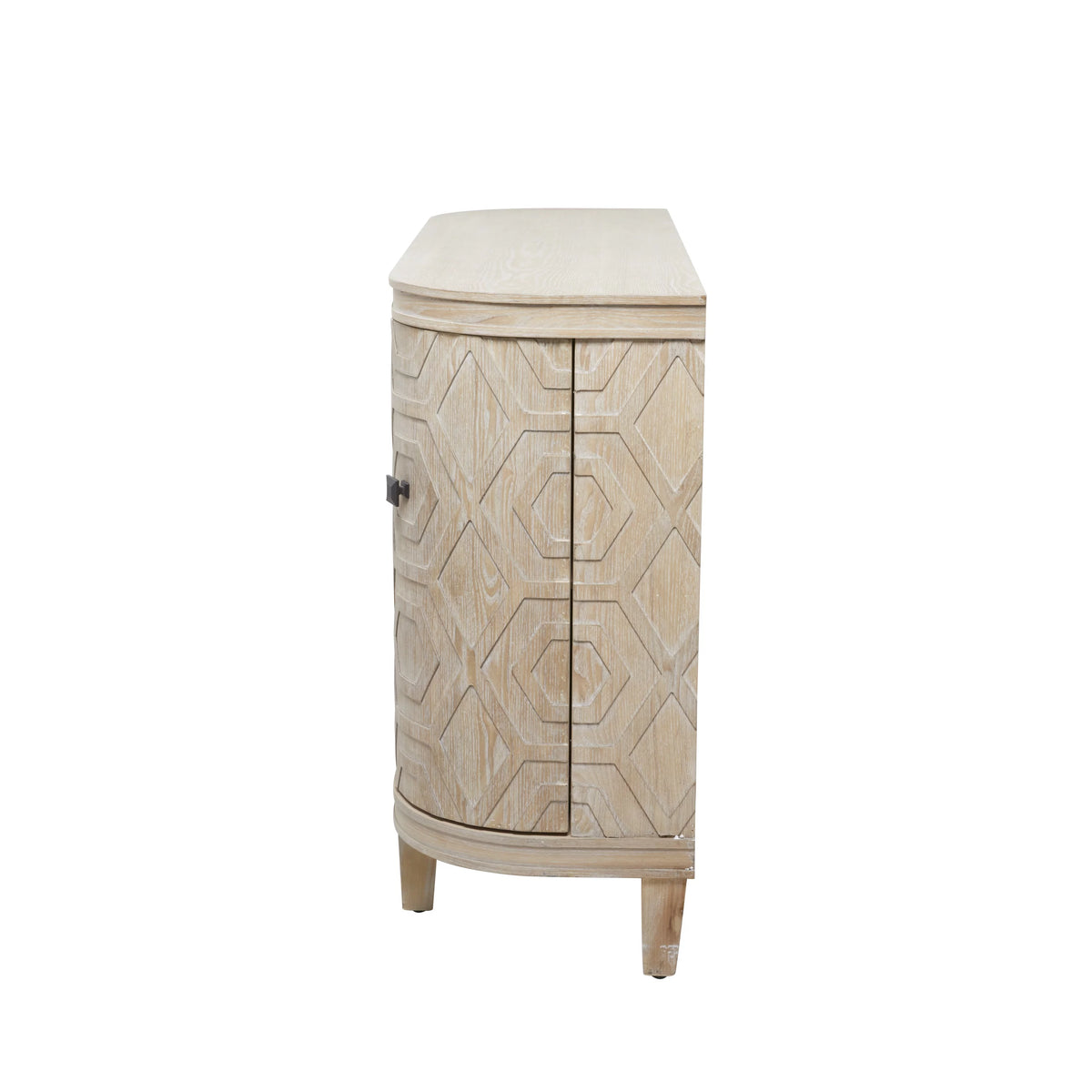 Wood Traditional Cabinet with Hexagonal Pattern L254