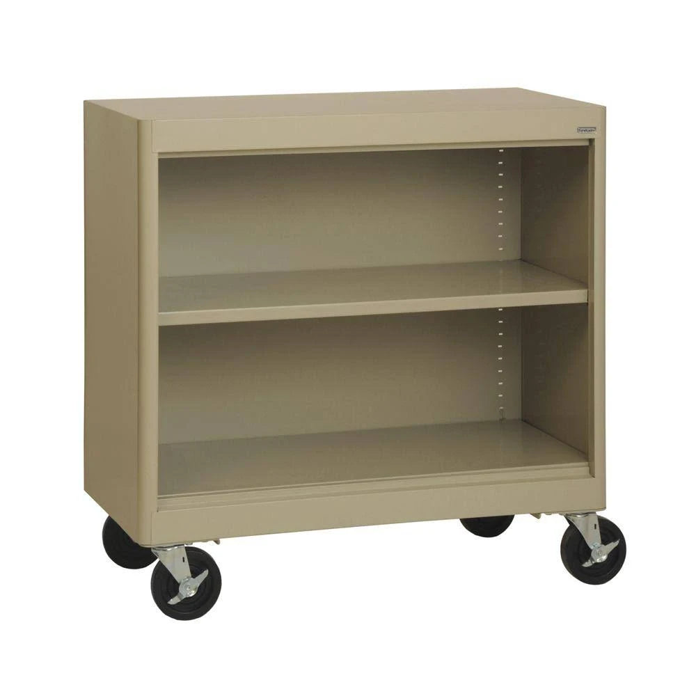 36 in. Tropic Sand Metal 2-Shelf Bookcase with Adjustable Shelves W268